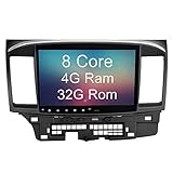 SYGAV 10.2 Inch Android Radio 8 Core for 2014-2017 Mitsubishi Lancer EVO X with Rockford Fosgate GPS Navigation
