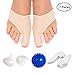 Bunion Corrector and Bunion Care Kit for Tailors Bunion, Hallux Valgus, Big Toe Joint, Hammer Toe, Toe Separators Spacers Straighteners Splint with Foot Massage Ball (Blue)