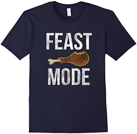 Men's Thanksgiving T-Shirt Feast Mode Funny Thanksgiving Beast XL Navy