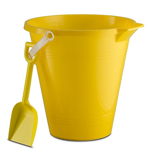 Kids Assorted 9" Sand Bucket Set 6 Pack with Shovels BPA Free Plastic Multicolor Sand Pail