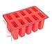 Astra Gourmet 10-Cavity Slicone Frozen Ice Pop Maker with 50 Wooden Sticks for Toddlers, Kids and Adults - BPA Free(Red)