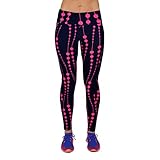 Gillberry High Waist Fitness Yoga Sport Pants Printed Stretch Points Leggings (M, Hot Pink)