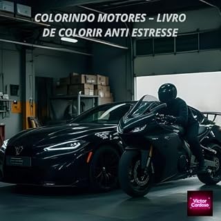 Livro Colorindo Motores-Livro de Colorir Anti Estresse