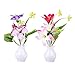 SODIAL(R) 2 PCS Kids Night Light Bathroom Kitchen Bedside Wall Light Lamp Color Changing Plug In LED Mushroom Flower Night Light