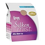 Lot of 5 L'eggs Women's Silken Mist Control Top Sheer Toe Run Resist Ultra Sheer Leg Panty Hose, Coffee, Q