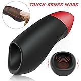 2019 New Electric Male Masturbator Cup with Automatic Induction and 10 Powerful Vibrations Modes, Fondlove 3D Realistic Texture Heating Blowjob Stimulator for Men Masturbation Oral Sex Pleasure