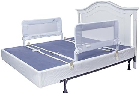 Toddler Bed Rail Guard for Convertible Crib, Kids Twin, Double, Full Size Queen & King (Regular - 2 Pack, White)