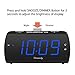 DreamSky Digital Alarm Clock Radio with USB Charging Port, FM Radios with Headphone Jack, Large 1.8 Inch LED Display with Dimmer, Snooze, Sleep Timer, Plug in Alarm Clock Blue Display for Bedroom