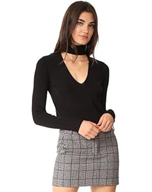 Women's Tie Neck V PO Sweater