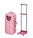 Badger Basket 3-in-1 Trolley Doll Carrier with Rocking Bed and Bedding – Adorable Pink Polka Dot Design for 18-Inch Dolls