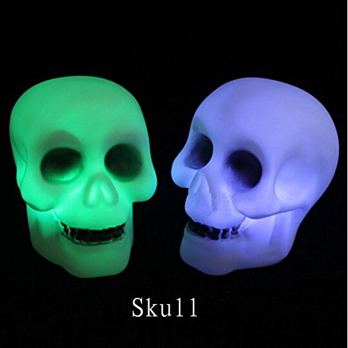 Gold Happy Skull LED Lantern Night Light Lamp Halloween Decoration Party Decor