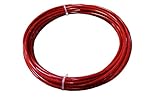 Loos Stainless Steel 302/304 Wire Rope, Vinyl Coated, 7x19 Strand Core, Red, 1/8" Bare OD, 3/16" Coated OD, 50' Length, 1760 lbs Breaking Strength