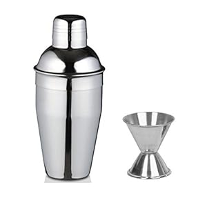 Dynore 2 Piece Bar Set Delux Cocktail Shaker 750 ml and Peg Measure 30 and 60 ml (Large)