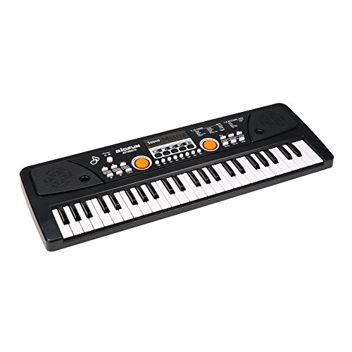 aPerfectLife Chargable Piano Keyboard for Kids, 49 Keys Multi-Function Electronic Kids Piano Keyboard Educational Toy Organ for Beginners and Kids with Charging Function (Black)