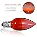 LOHAS E12 Bulb, C7 LED, Candelabra Light bulbs, Red LED Lights, 1 Watt LED Bulb, 360-Degree LED Light, Night Light Bulb, Halloween Decoration, LED Bedroom Lights, 100LM, Non-Dimmable（6Pack）