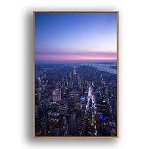 Framed Canvas Wall Art for Living Room, Bedroom Brooklyn Bridge and New York City Canvas Prints for Modern Home Decoration Ready to Hang - 16"x24" inches