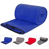 REDCAMP Fleece Sleeping Bag Liner for Adult Warm or Cold Weather, 75″/87″ Long Full Sized Zipper Camping Blanket for Outdoor Indoor Used with Sack