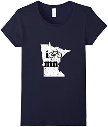 Women's I Bike Minnesota Cycling T Shirt Medium Navy