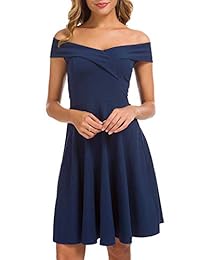 CARCHY - Vestido de cóctel para mujer con cuello en V