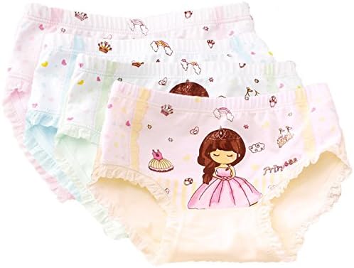 JELEUON 4 Pcs Little Girls Toddler Kids Ballet Princess Underwear Boxers Briefs Panties