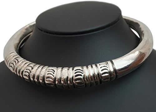 The Urban Turbanista Metal Choker Cuff Necklace- Brass Gold-Tone or Silver-Tone Neck Cuff by