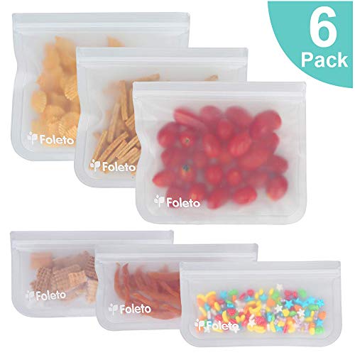 6 Pack Reusable Storage Bags Leakproof Easy Seal Ziplock Snack Bags for Food Storage Home Organization Eco-friendly - Thumbnail 7