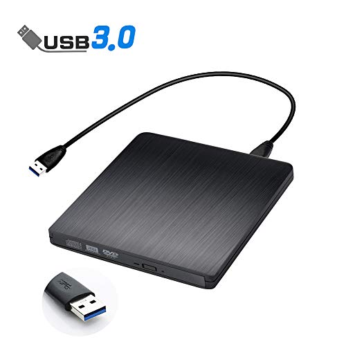 External CD Drive, Tebaba USB 3.0 Portable CD DVD +/-RW Drive Slim DVD/CD ROM Rewriter Burner Writer, High Speed Data Transfer for Laptop/Macbook/Desktop/MacOS/Windows10/8/7 (Black) - Thumbnail 7