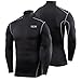 TCA Boys' Pro Performance Long Sleeve Running Compression Base Layer Top - Mock Neck - Black Mock Neck, S Boy (6-8 Years)