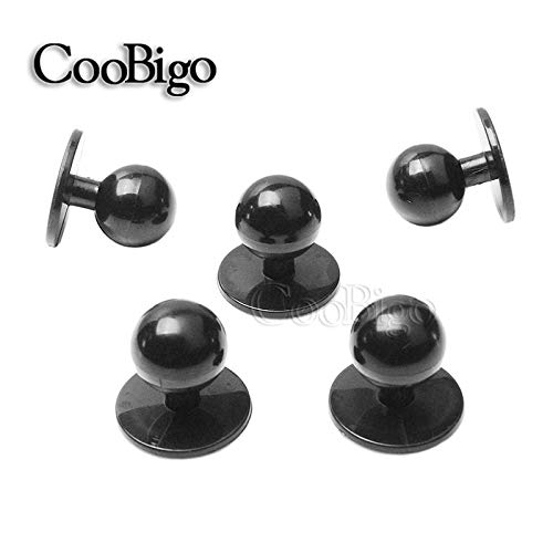 image for CooBigo 30Pcs Pack Black Plastic Chef Coat Stud Button Round Movable J
