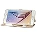 Galaxy S6 Case, EnGive Premium Slim Flip Imitation Leather Cover for Samsung Galaxy S6 G920 (Gold)