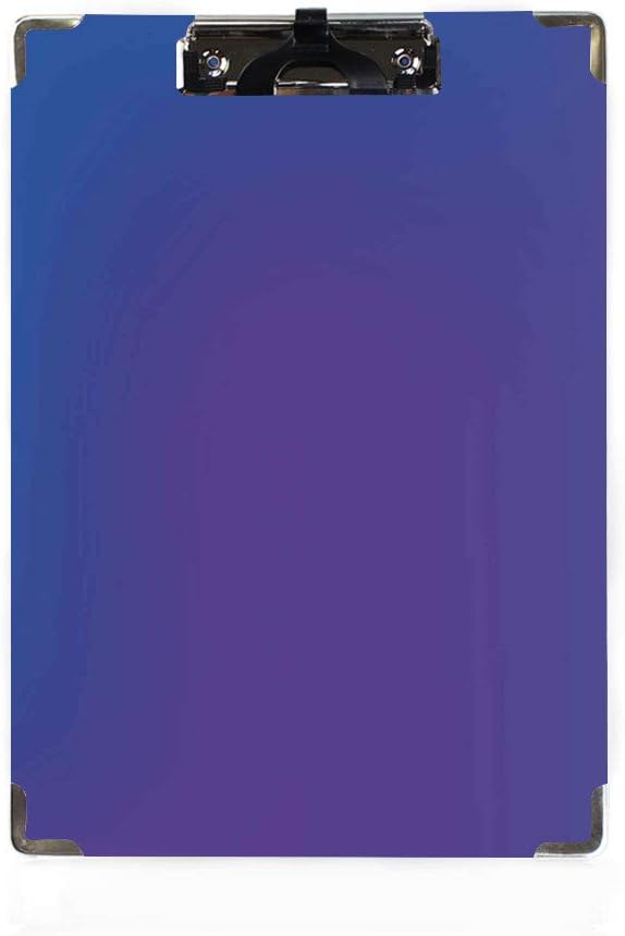 Indigo Letter Size Clipboard,Ombre Vivid Colored Image with Purple Pink Seem Shadow Detail Art Print Paper Holder,Personalized Office Gift for Coaches,Teachers,Medical,Student,Doctors,Nurses