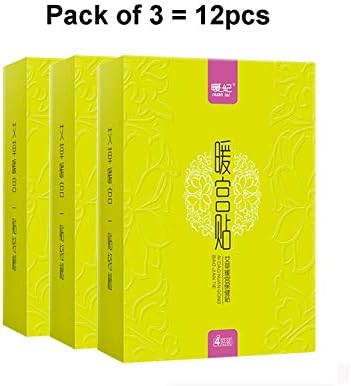 Chinese Medicine Acupuncture Treatment Patches, Moxibustion Menstrual Cramp Relief Pure Natural Heating Herb Pad, Women Period Dysmenorrhea Health Care Warm Therapy Pain Relieve, 3 Packs (12pcs)