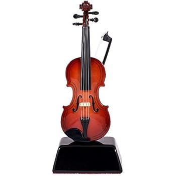 Violin Music Instrument Miniature Replica on Stand - Size 6 in.