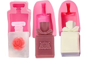 ZQWE 3D Perfume Bottle Pigment Bottle Clay Molds Chocolate Candy Sweet Moulds Tray Molds for Resin Casting Cupcake Decoration Tool（3pcs）