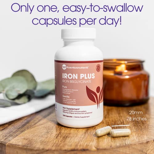 Iron Supplement For Women & Men, Natural Ferrous Chelate, Bisglycinate 25mg + Vitamin C, B6, B12