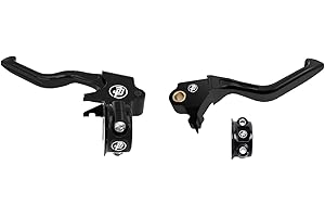 POWER JAMES Black Easy Pull Slim Clutch Brake Hand Controls Shift Levers Compatible with Harley Davidson 96-03 XL, 96-17 Dyna