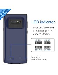 PEYOU   Funda de batería para Samsung Galaxy Note 9 (5000 mAh, marco delgado de TPU, batería recargable, batería extendida, compatible con Samsung Galaxy Note 9(6.4")