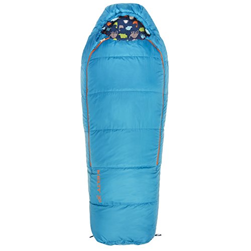 Kelty Woobie 30 Degree Kids Sleeping Bag, Blue, Short, Stuff Sack Included - Children's Sleeping Bag Ideal for Sleepovers, Camping, Backpacking and More