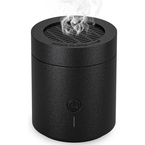 Stylish Electronic Bakhoor Burner with Rotating Flip Lid– Portable USB Rechargeable Arabic Medkhan, Charcoal Incense Fragrance Burner, Diffuser Ideal for Home, Car, Office