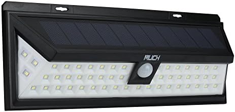 MUCH Solar Lights Outdoor 54 LED, Super Bright Wide Angle Solar Powered Light, Wireless Security Wall Lights for Garage Patio Garden Driveway Yard RV