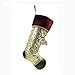Valery Madelyn 21 inch Traditional Red Green Gold Christmas Stockings with Baroque and Ruffle Velvet Cuff, Themed with Tree Skirt (Not Included)