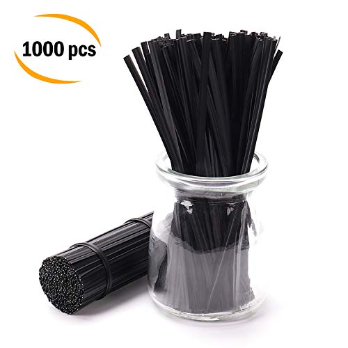 Sago Brothers Black Twist Ties 1000pcs, 5" Plastic Cable Ties
