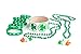 124 St Patricks Day Shamrock Party Favor Set, 12 Rubber Bracelets, 12 Shamrock Bead Necklaces, 100 Shamrock Stickers