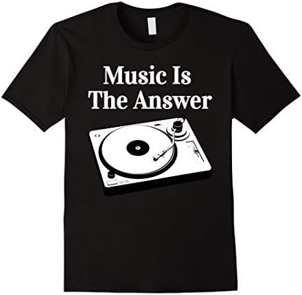 Mens Record Player Turntable DJ T-Shirt - Vinyl Junkie Shirt Large Black