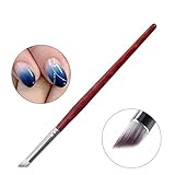 DIY Handle UV Gel Nail Art Tip Care Pen Brush Manicure Tool (Wine Red)
