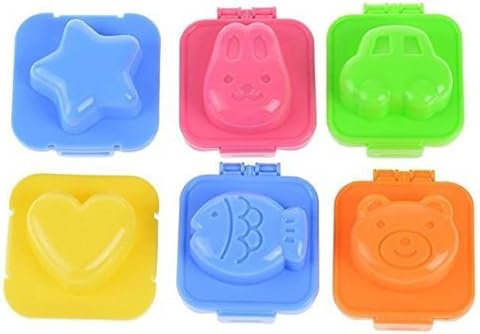 OUPER Set of 6 DIY Boil Egg Sushi RIce Mold Mould Fish, Car, Rabbit, Bear, Heart and Star Shape