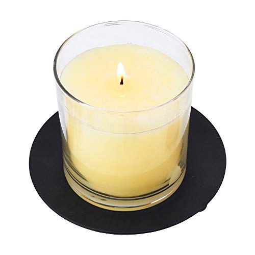 gbHome GH-6833A8 Iron Plate Candle Holder, Black, Decorative Iron Pillar Candle Holder, Set of 8, 4.75 inches D x .7 inches H, Pedestal Candle Stand for LED & Wax Candles, Incense Cones, Spa, Weddings