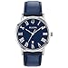 Bulova Classic Quartz Mens Watch, Stainless Steel with Blue Leather Strap, Silver-Tone (Model: 96B295)
