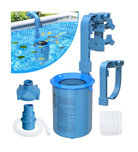LanOcean Skimmer Piscine Hors Sol, Kit de Skimmer de Surface Suspendable et Réglable en Hauteur, Skimmers Piscine Tubulaire avec Panier de Filtre Amovible pour Piscines Hors Sol et Piscines Gonflables