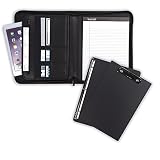 Samsill 70829 Professional Padfolio Bundle, Includes Removable Clipboard.5" Round Ring Binder with Secure Zippered Closure, 10.1 Inch Tablet Sleeve, Black